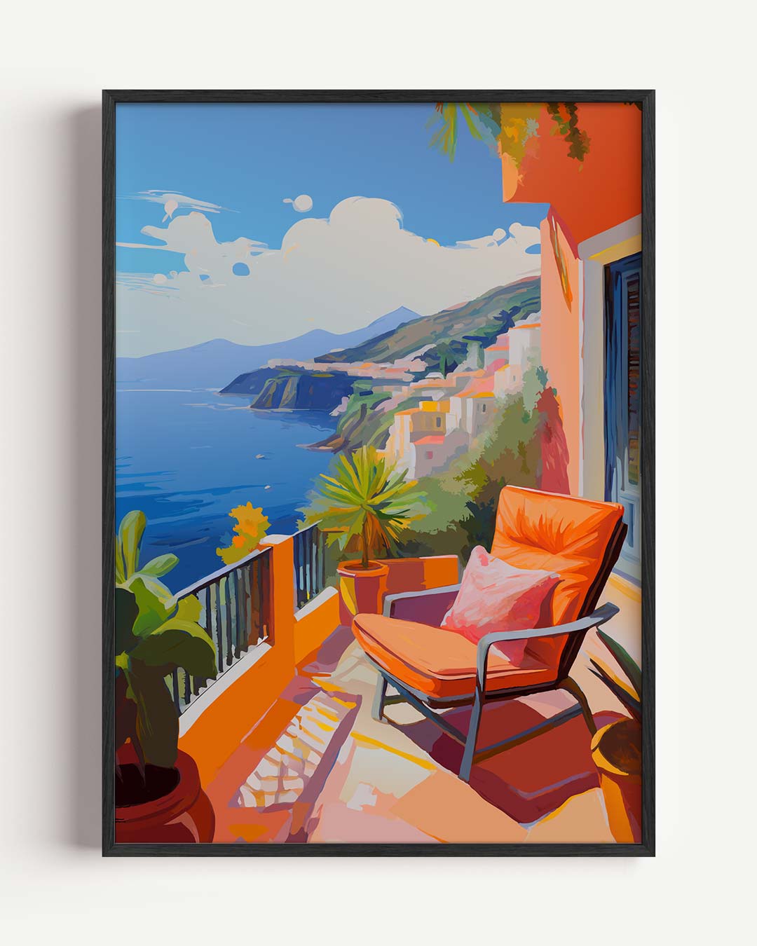 Zonovergoten Terras aan de Kust Poster-WallArtistic