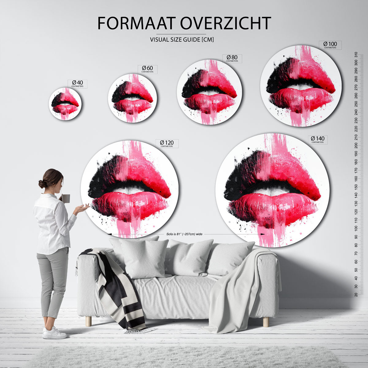 Rode lippen Muurcirkel