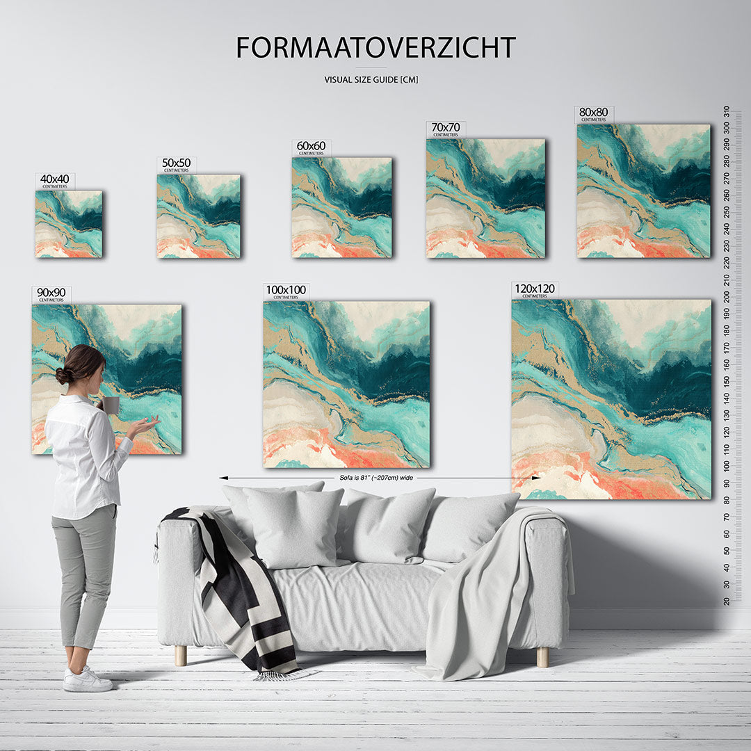 Vloeiende kleurencompositie Kunstwerk