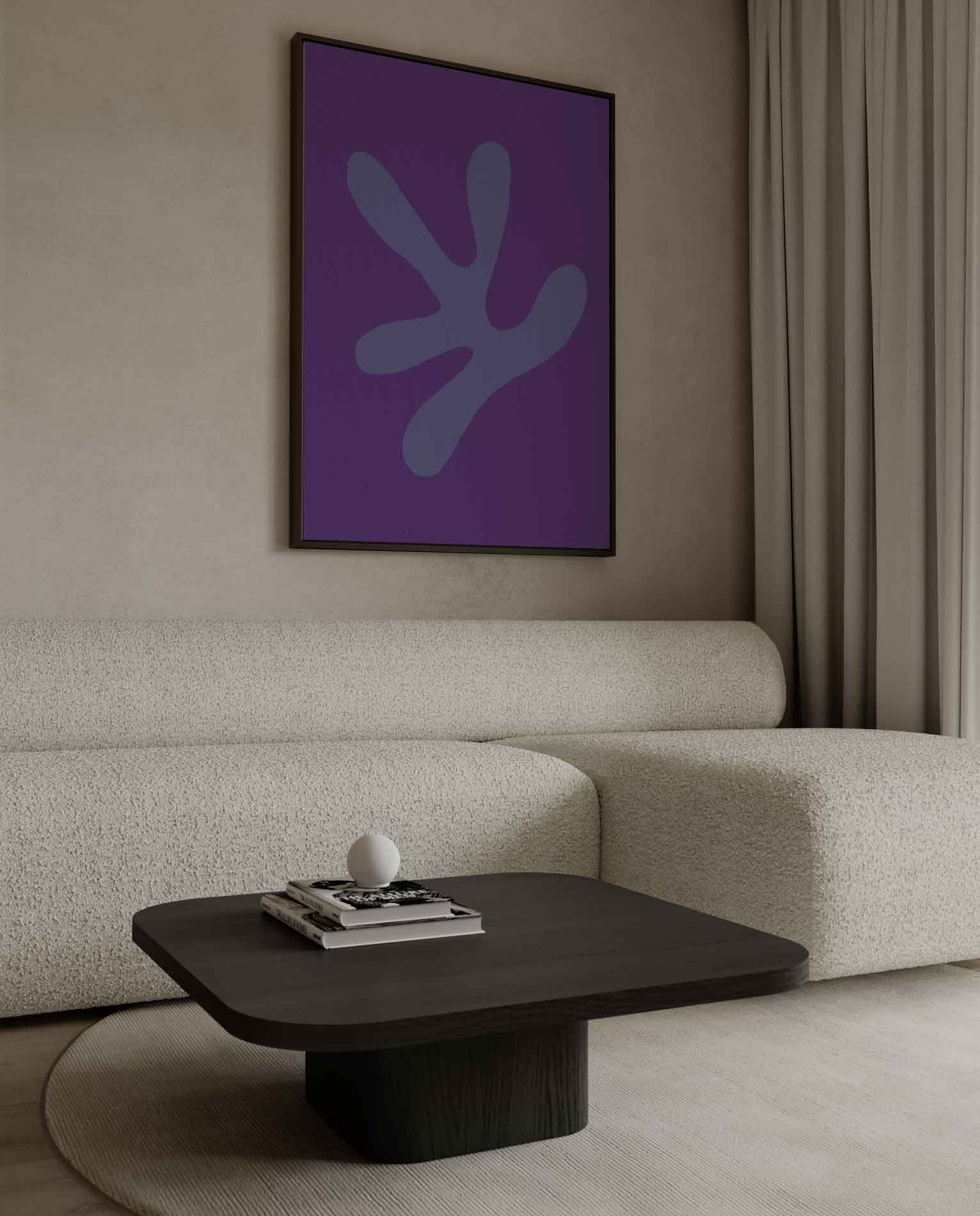 Speelse Paarse Vormen Kunstwerk-canvas-dibond-plexiglas-wanddecoratie-WallArtistic