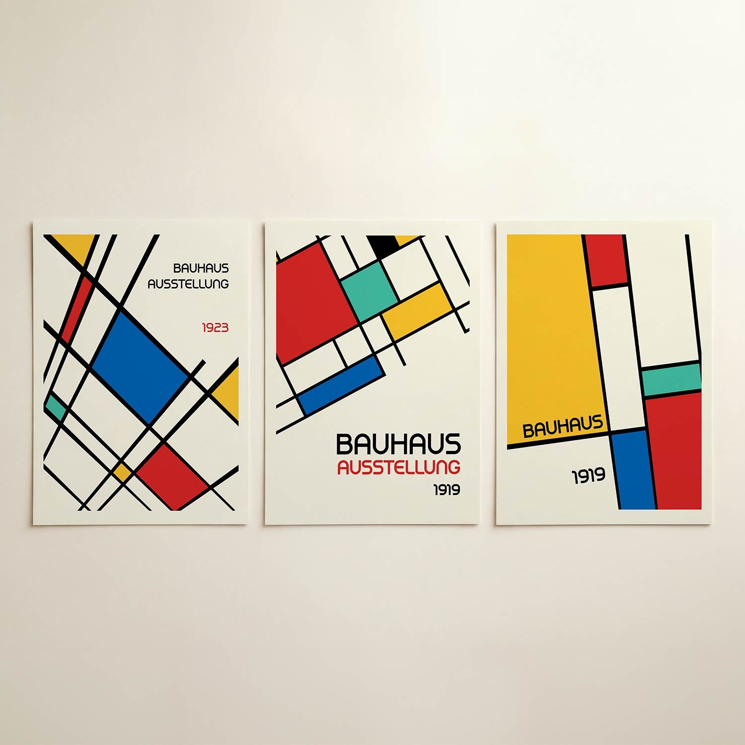 Kleurrijke lijnenspel Posterset