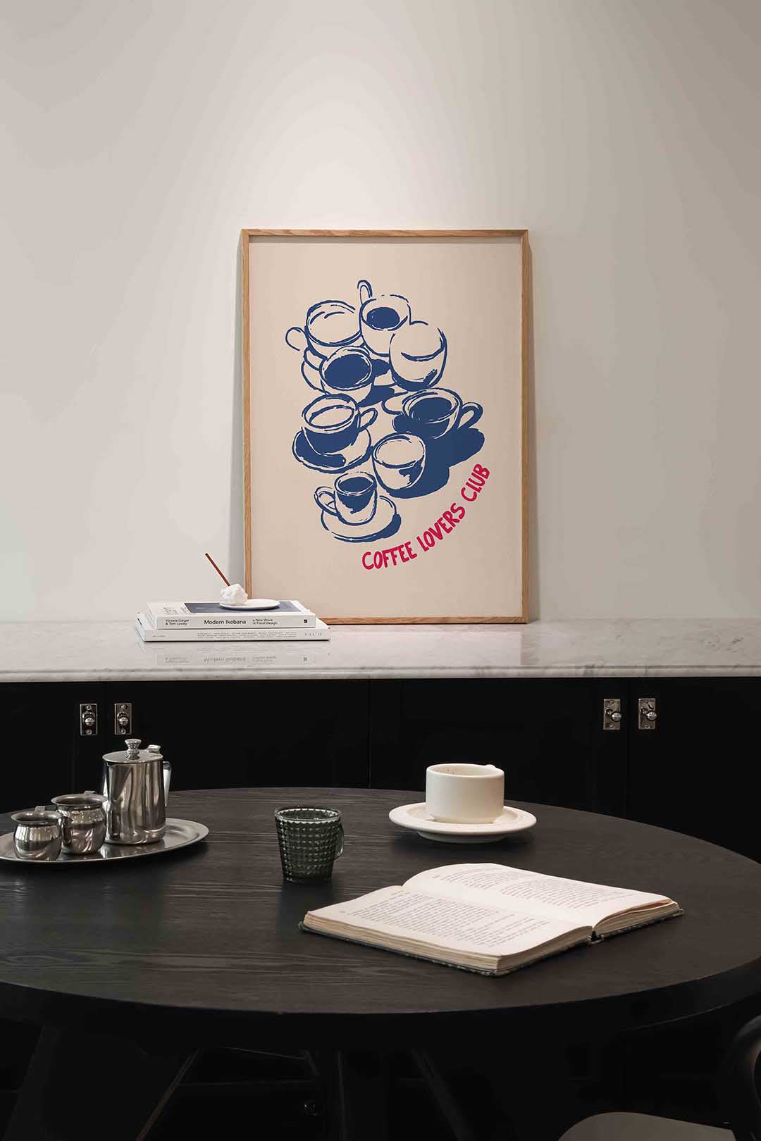 Koffiekopjes illustratie Poster