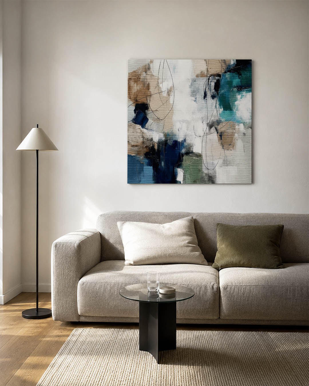 Dynamische kleurencompositie Kunstwerk