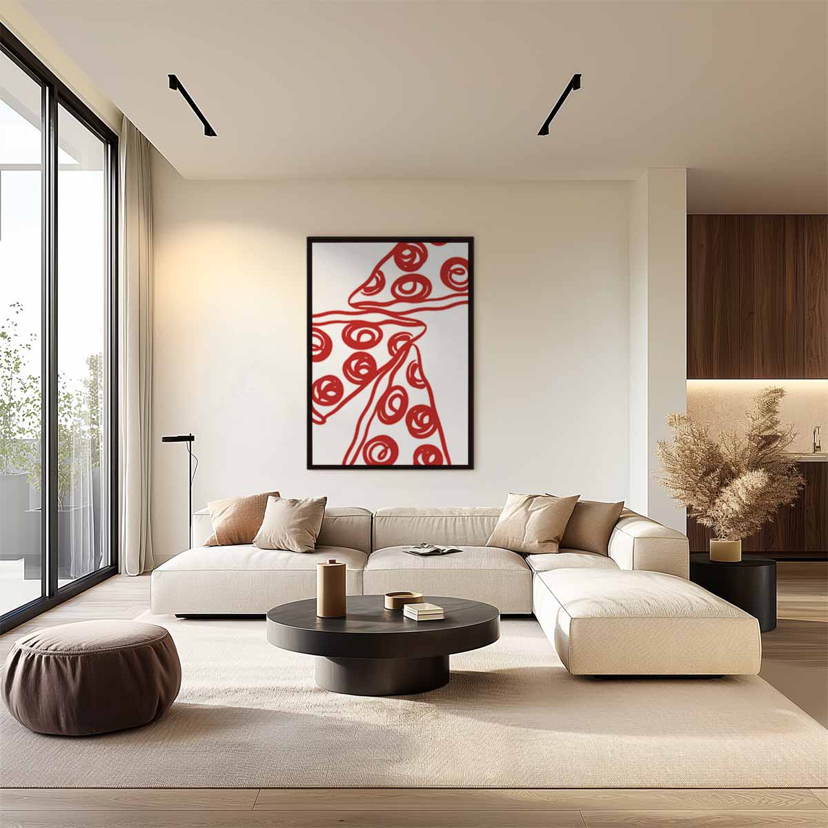 Kunstzinnige Pizza Print Kunstwerk-canvas-dibond-plexiglas-wanddecoratie-WallArtistic