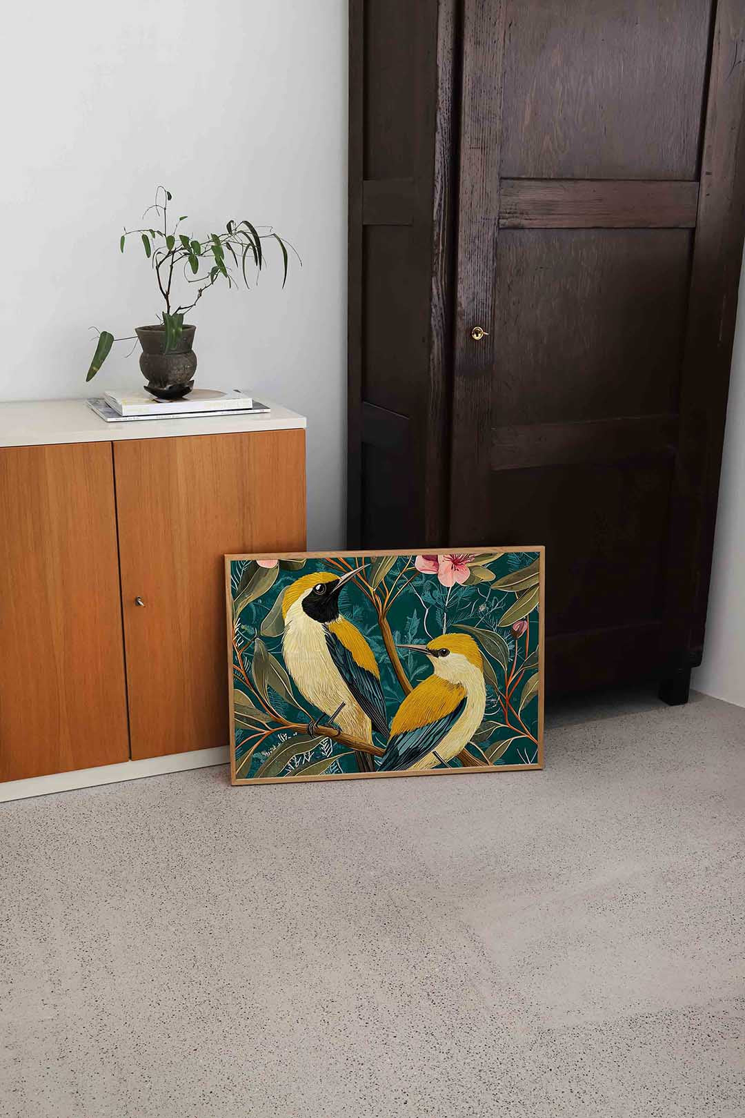 Vogels en bloemen Poster