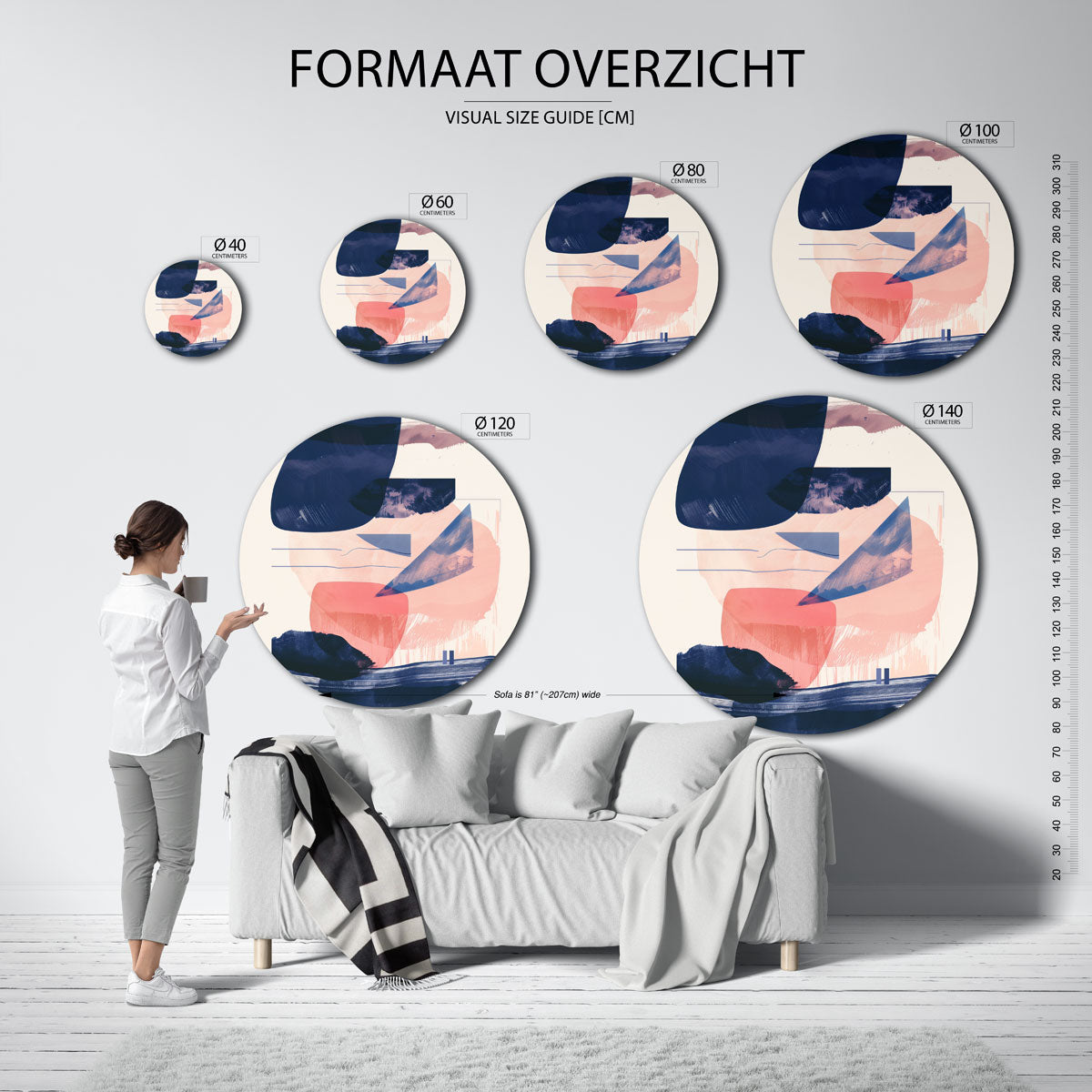 Abstracte vormen Muurcirkel