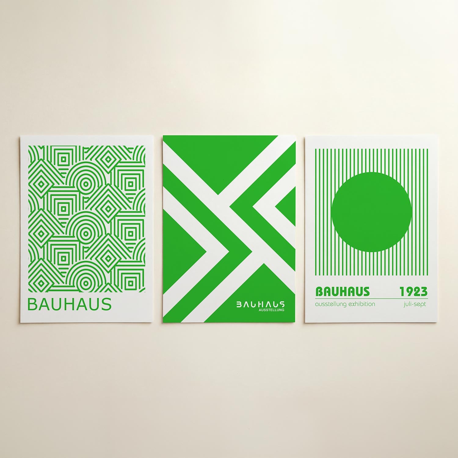 Groene lijnpatronen Posterset