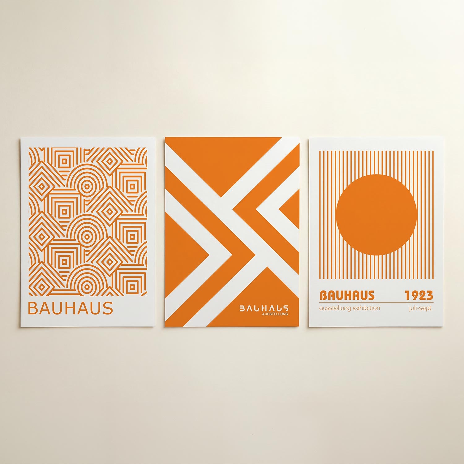 Oranje lijnenspel Posterset