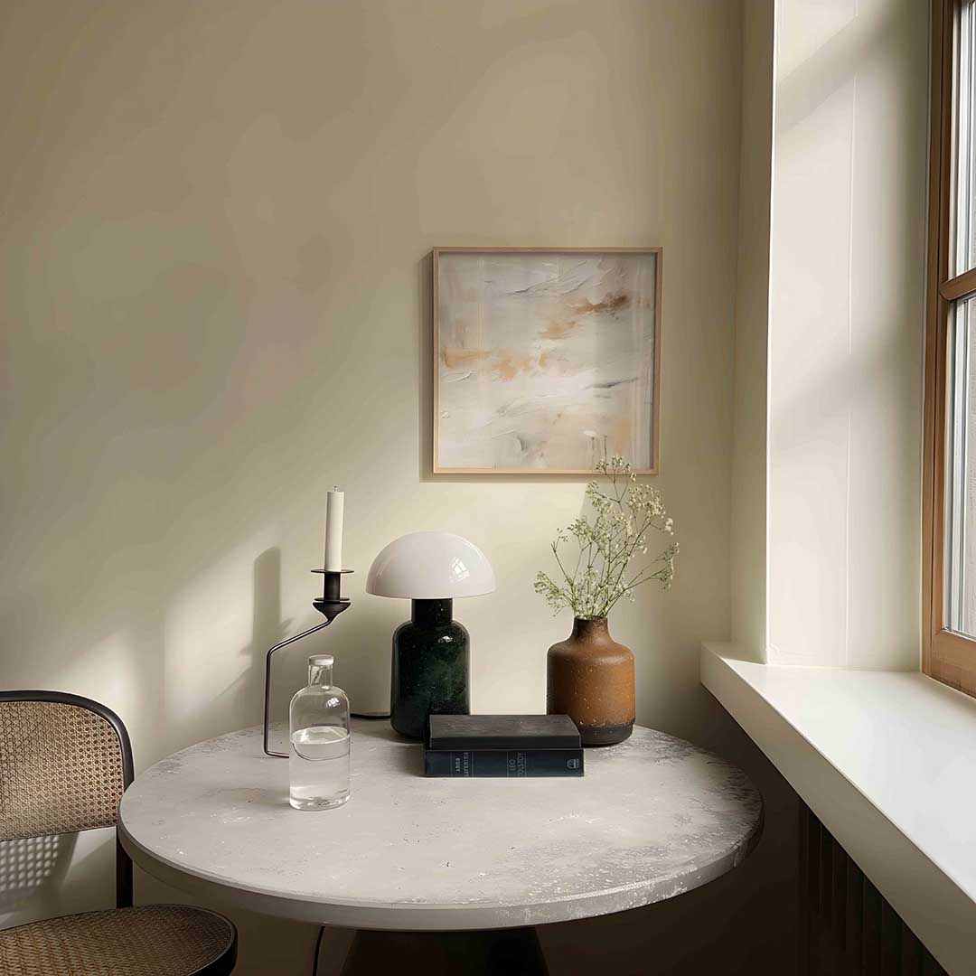 Abstracte beige en witte Poster