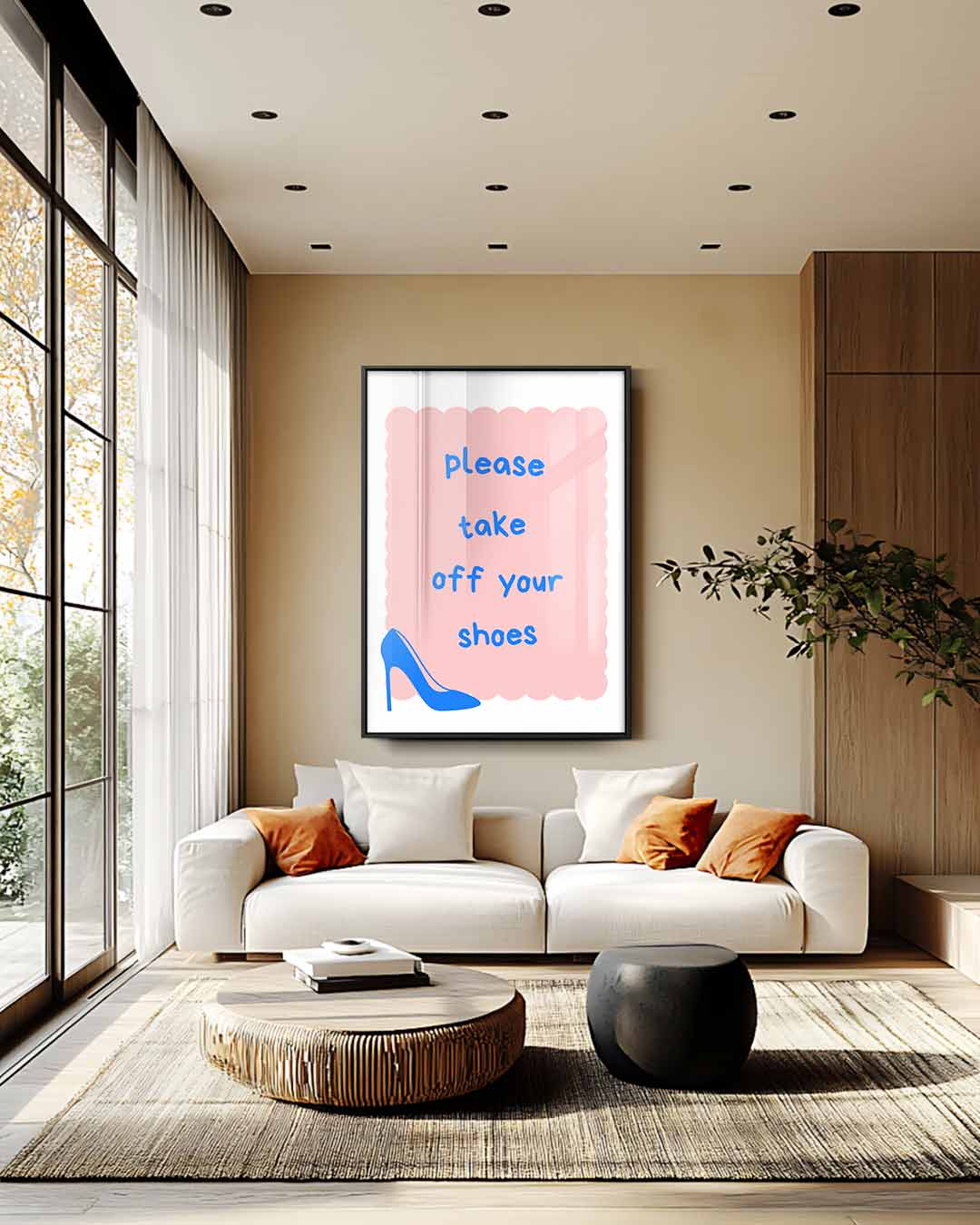 Welkomstbordje met Hoge Hakken Kunstwerk-canvas-dibond-plexiglas-wanddecoratie-WallArtistic