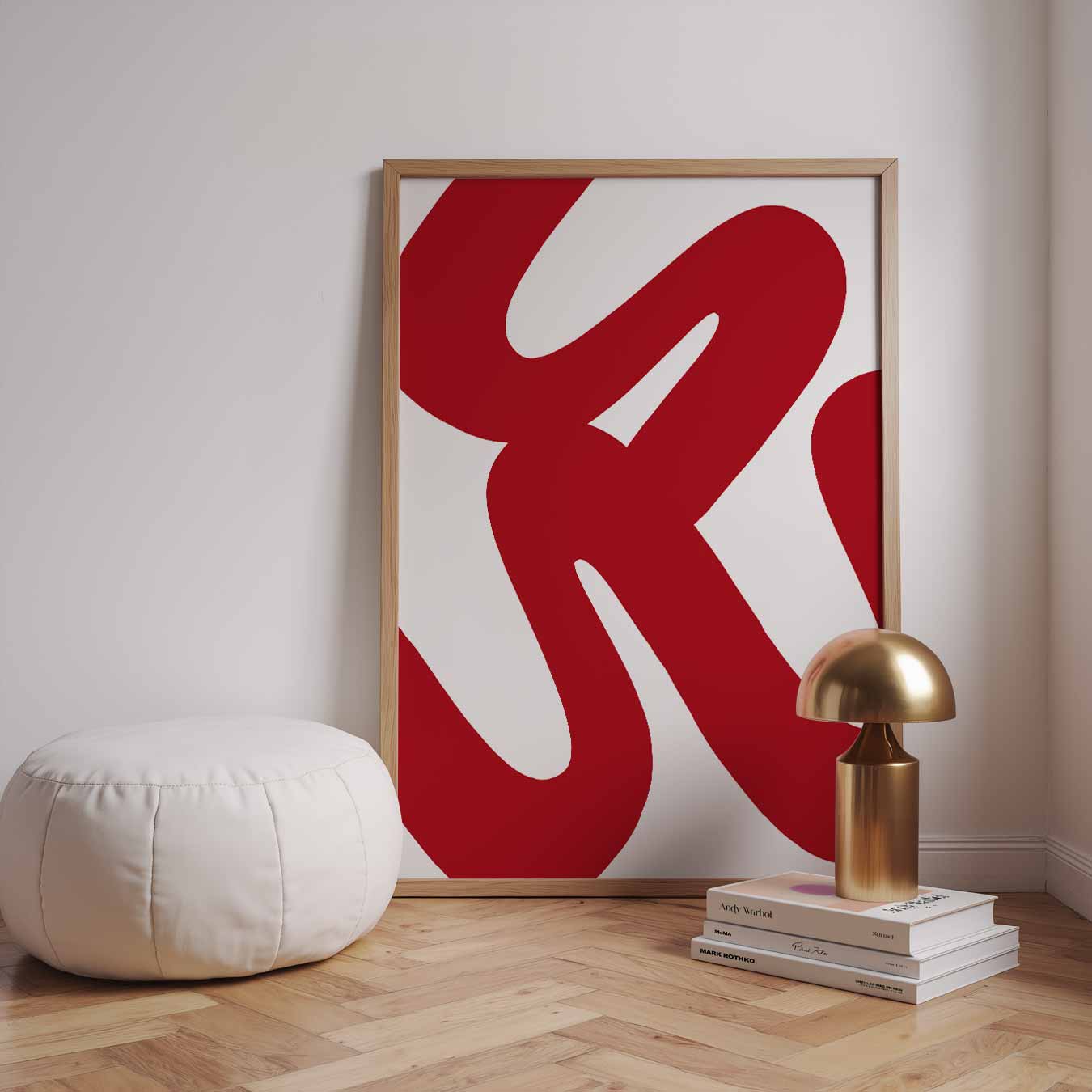Rode Lijnkunst Abstract Poster-WallArtistic