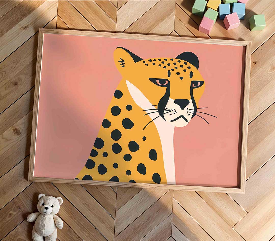 Luipaard op roze Poster