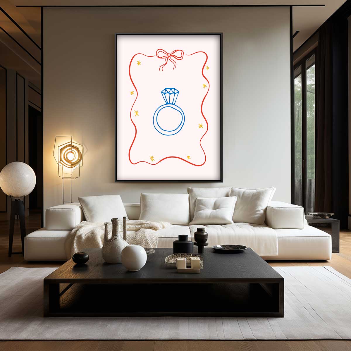 Speelse Ring Ikonografie Kunstwerk-canvas-dibond-plexiglas-wanddecoratie-WallArtistic