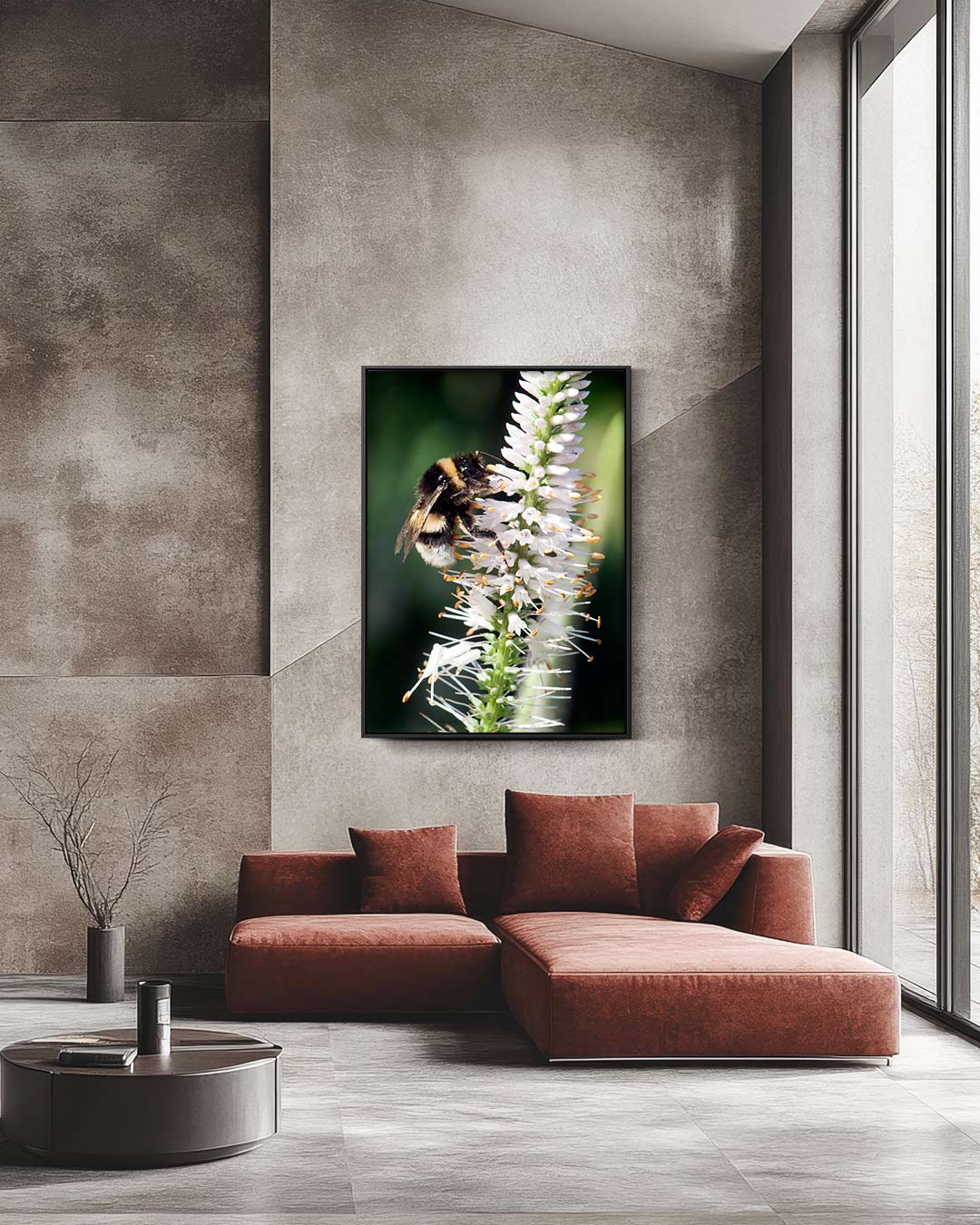 Vrolijke Hommel op Bloem Poster-WallArtistic