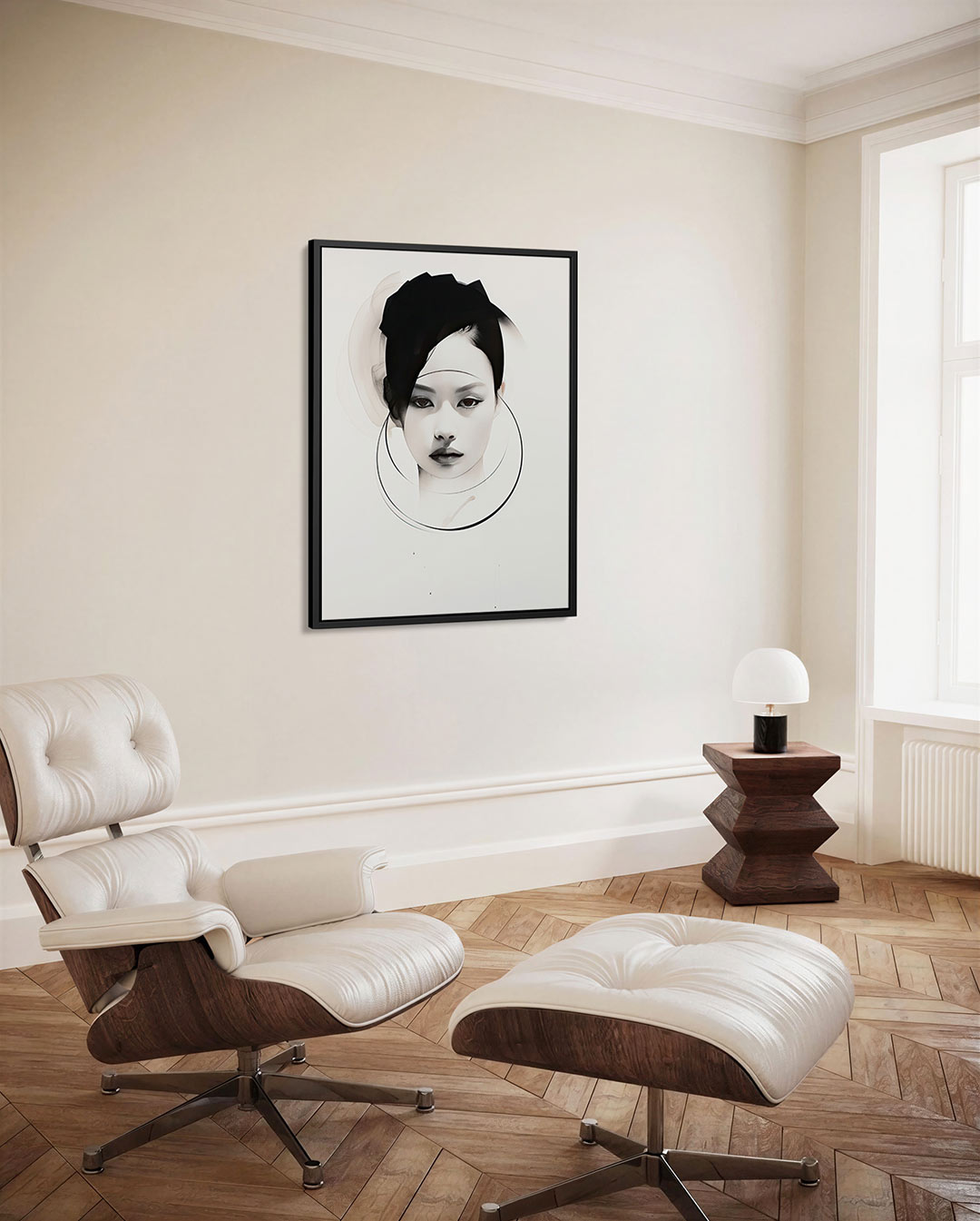 Geometrische portretvormen Kunstwerk