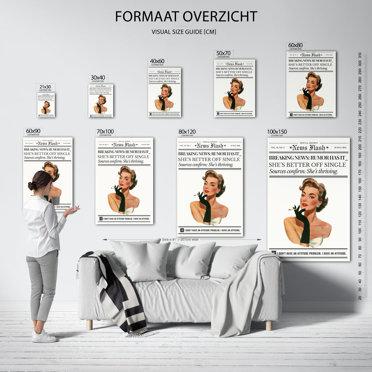 Vrouw met sigaret Poster