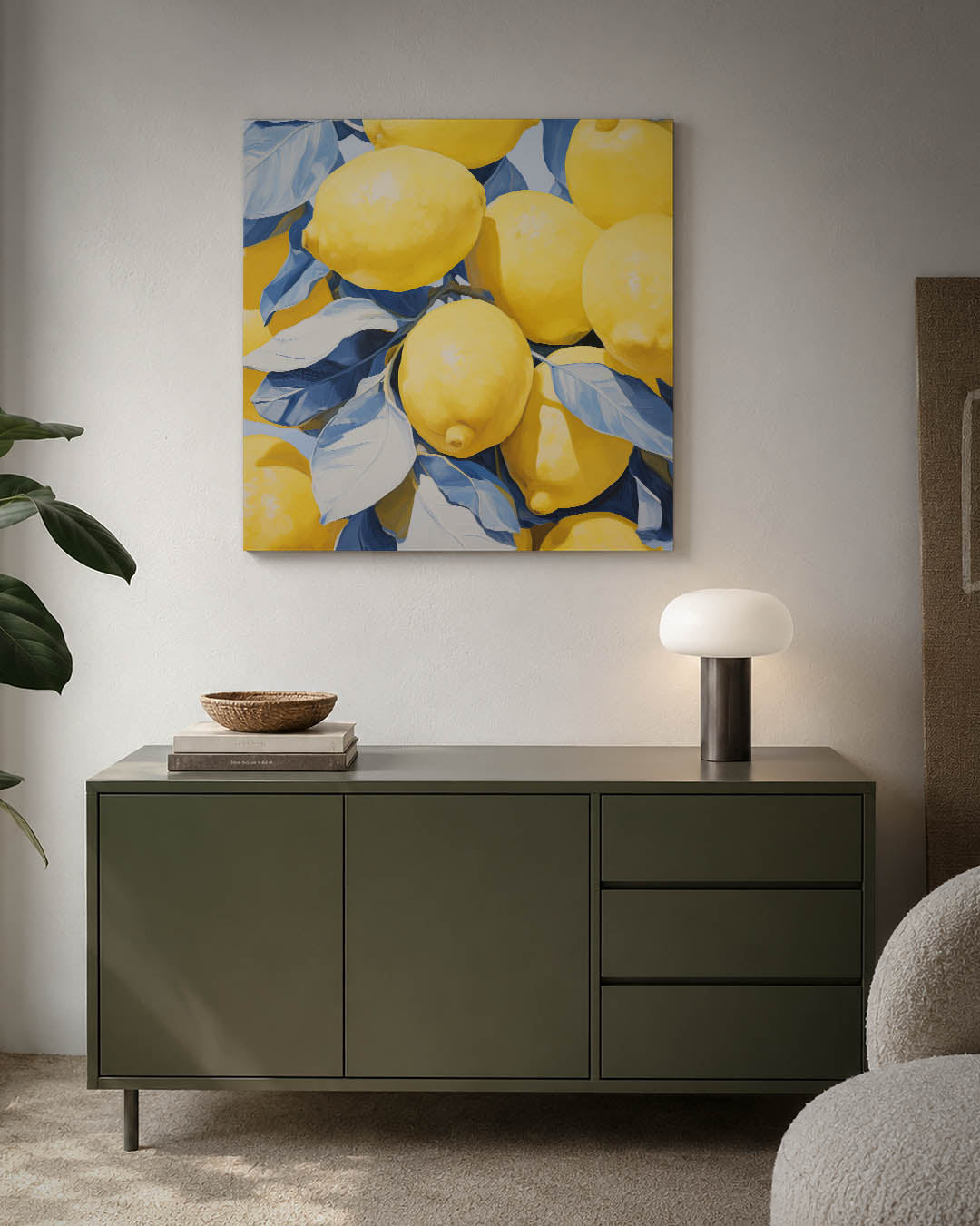 Citroenen en bladeren Kunstwerk