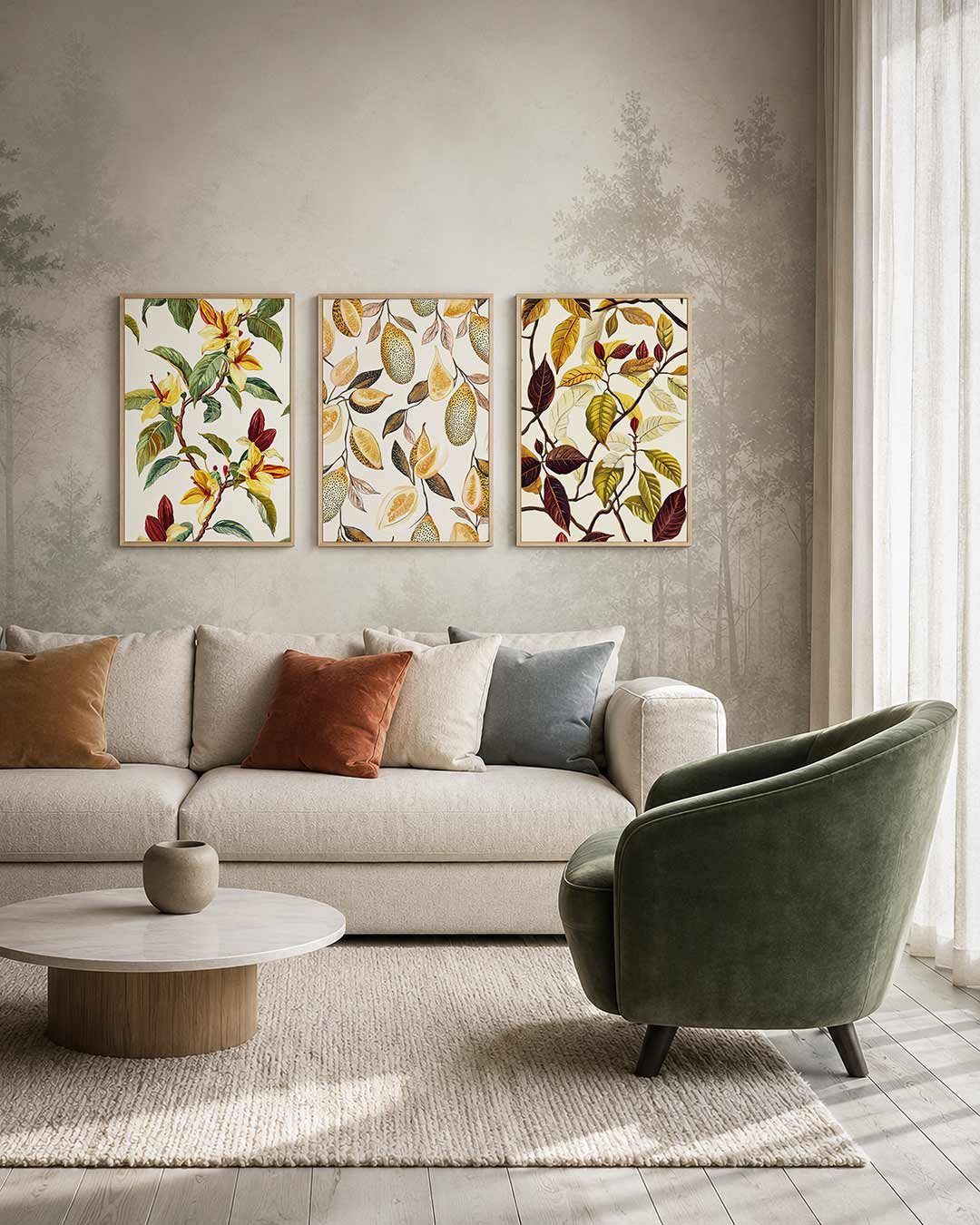 Bloemrijke takken Posterset