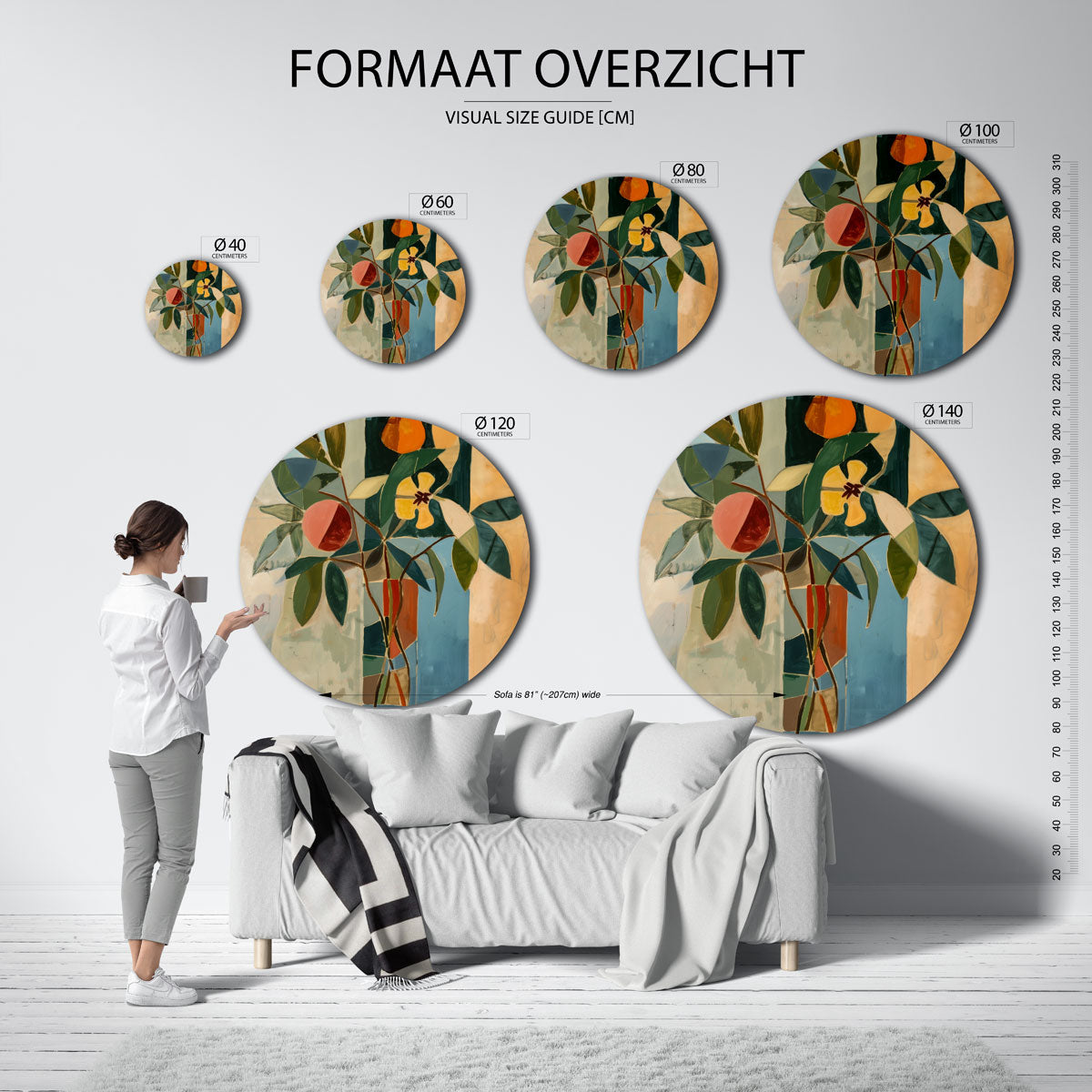 Fruit en bladeren Muurcirkel