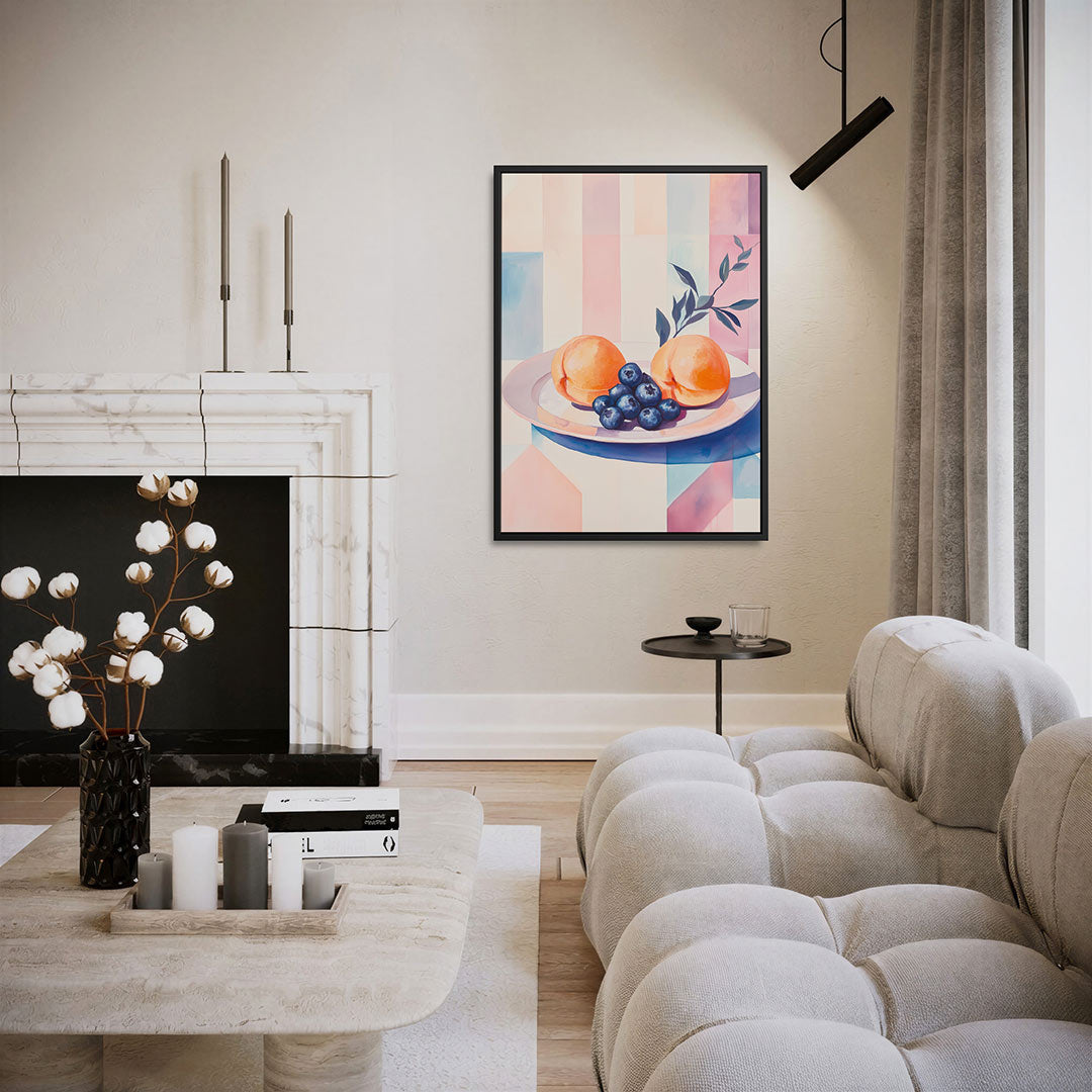 Fruit en geometrie Kunstwerk