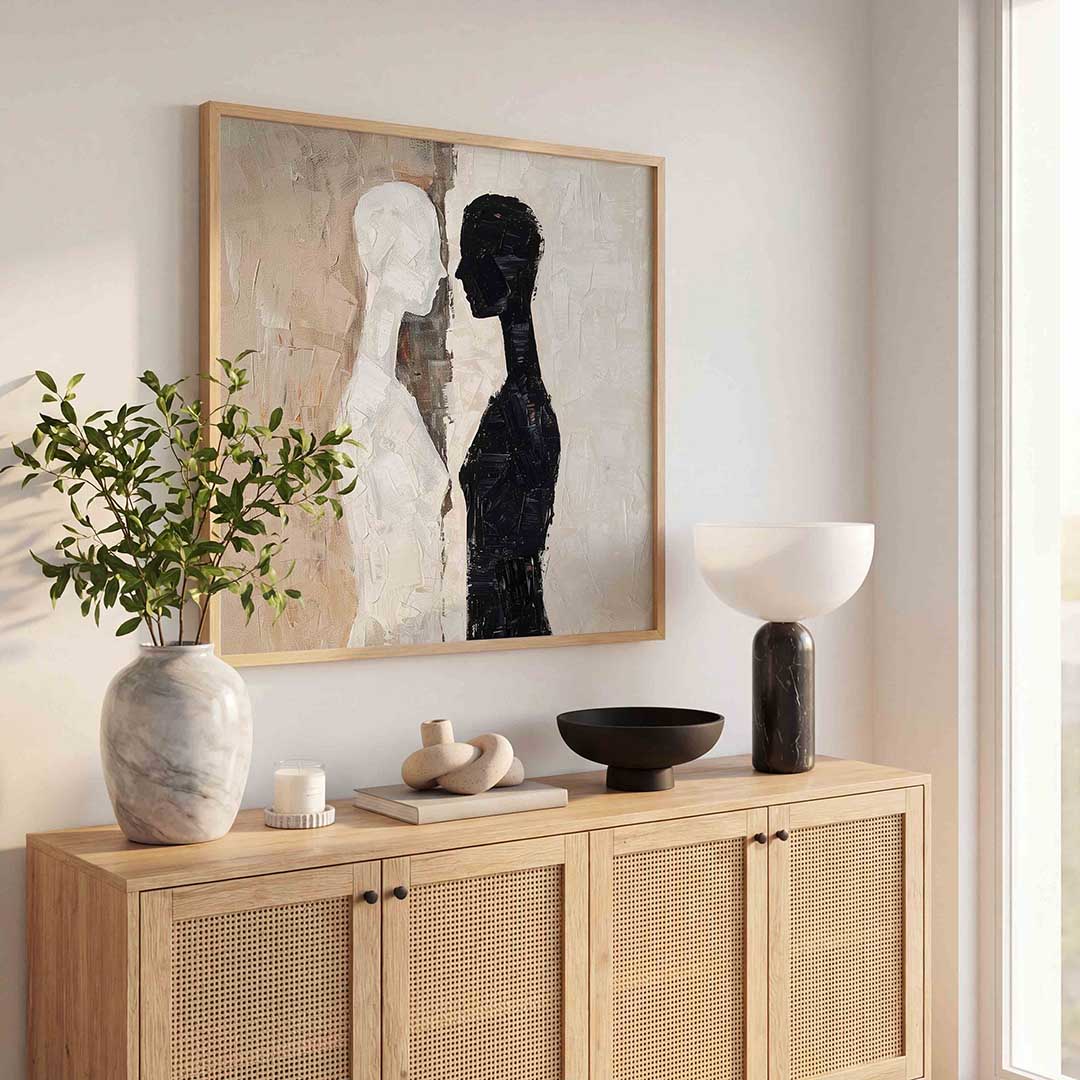 Twee silhouetten Poster