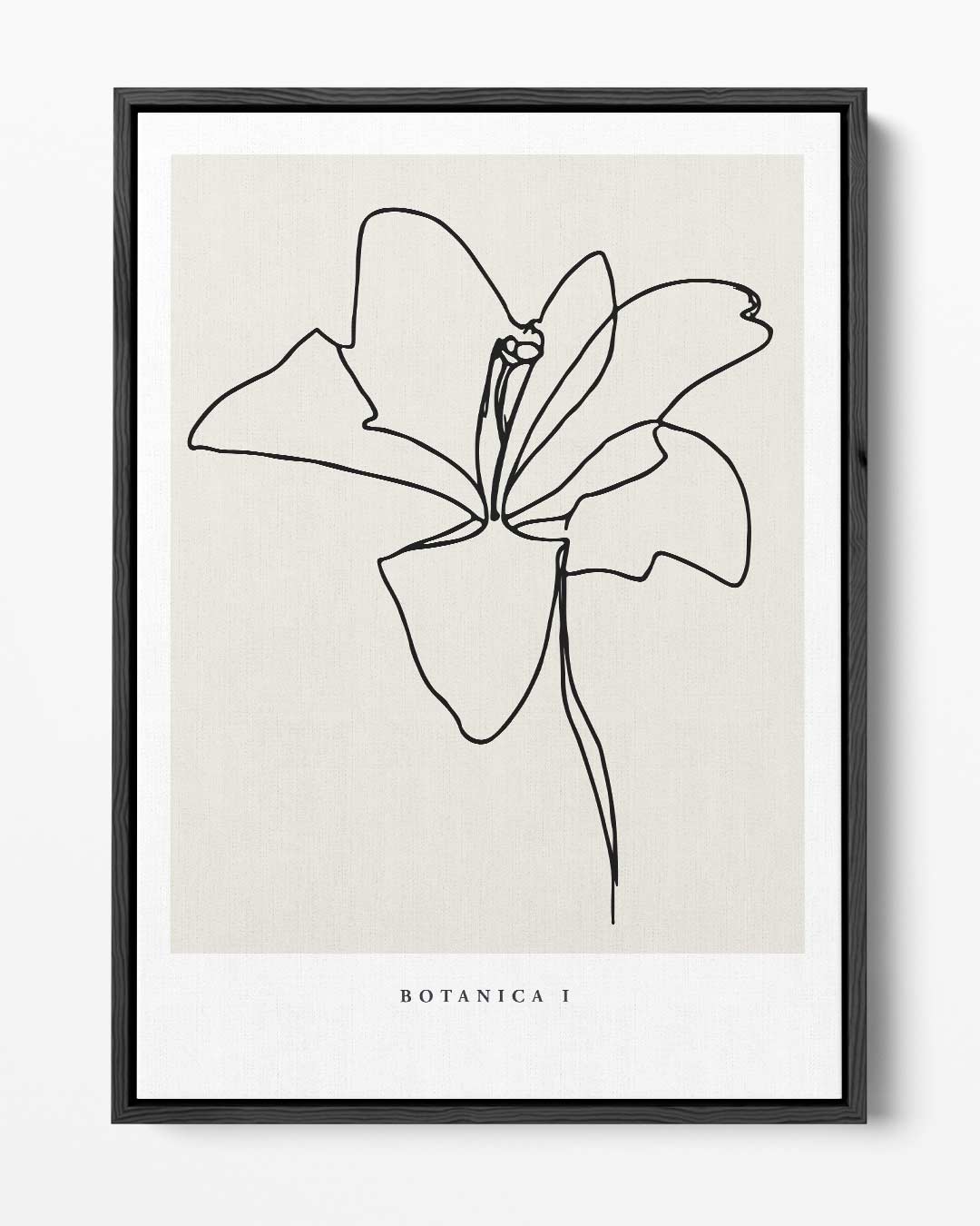 Elegante Bloemenlijntekening Kunstwerk-canvas-dibond-plexiglas-wanddecoratie-WallArtistic