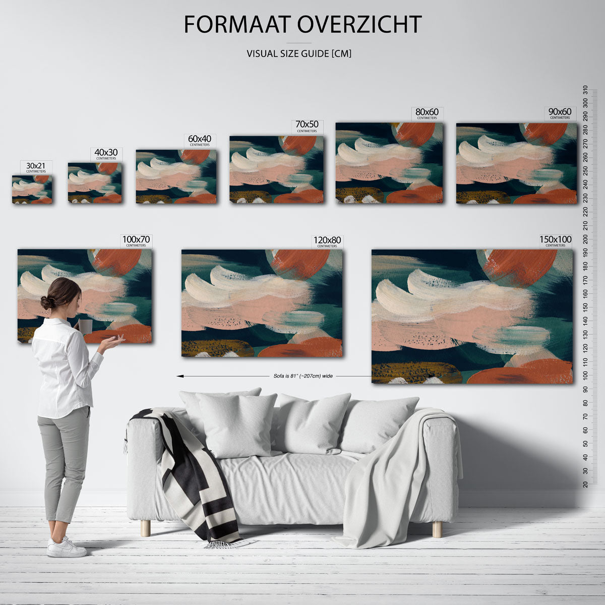Abstracte penseelstreken Poster