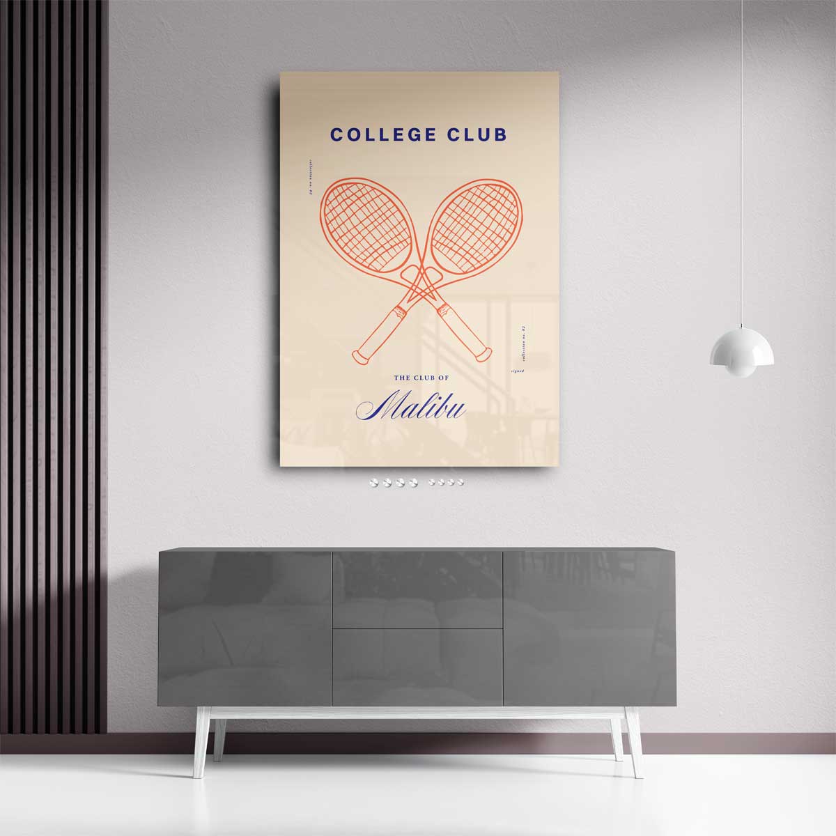 Tennisstijl in Malibu Kunstwerk-canvas-dibond-plexiglas-wanddecoratie-WallArtistic