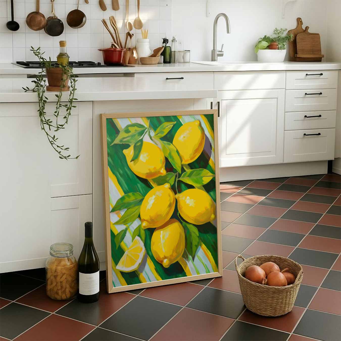 Vrolijke Citroen Oogst Poster-WallArtistic