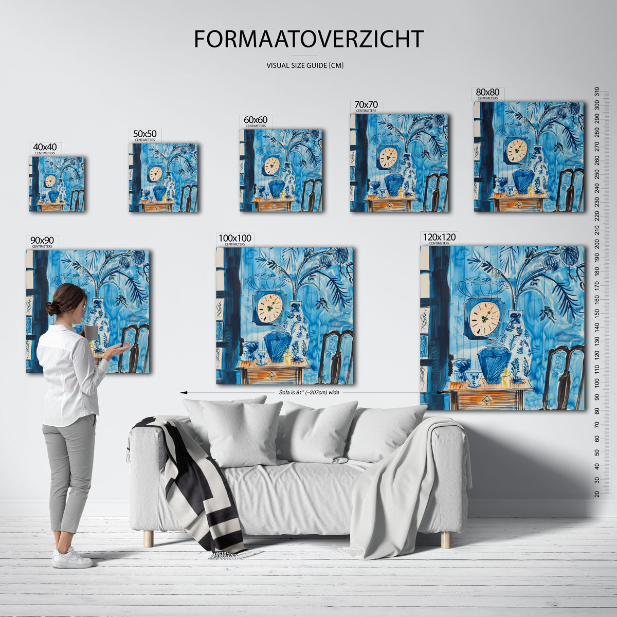 Blauwe interieur Poster