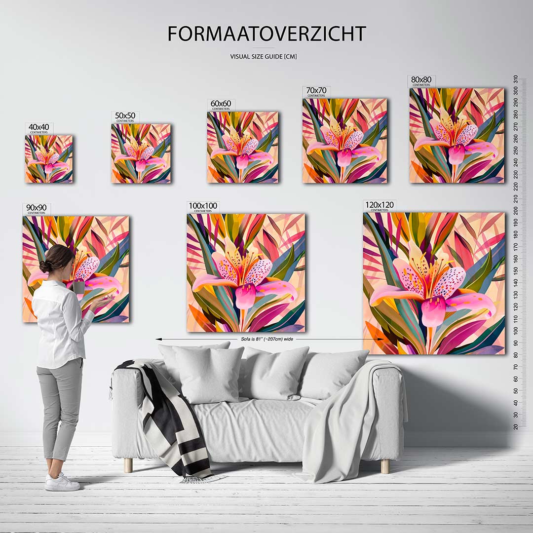 Kleurrijke bloemvormen Kunstwerk