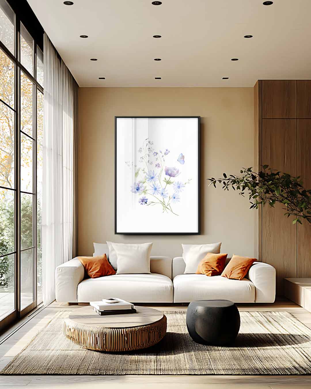 Bloemenpracht in Aquarel Kunstwerk-canvas-dibond-plexiglas-wanddecoratie-WallArtistic