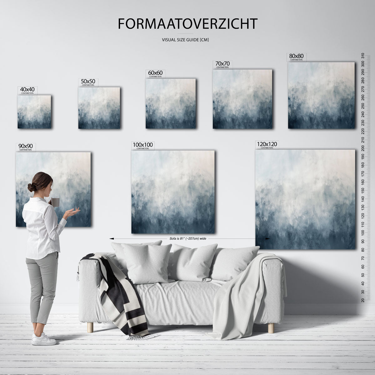 Vervagende grijstinten Poster