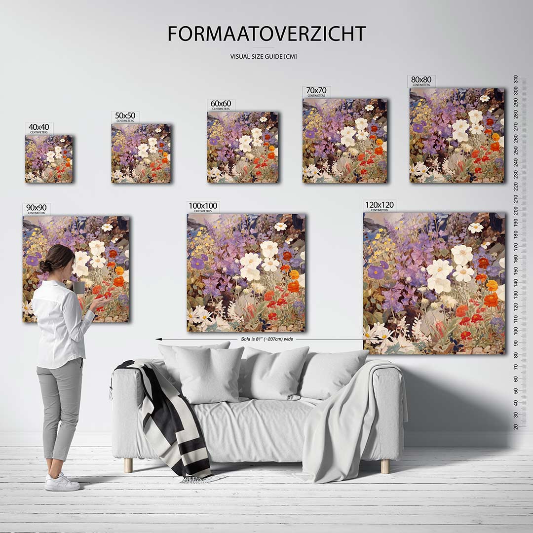Bloemenpracht in pastel Kunstwerk