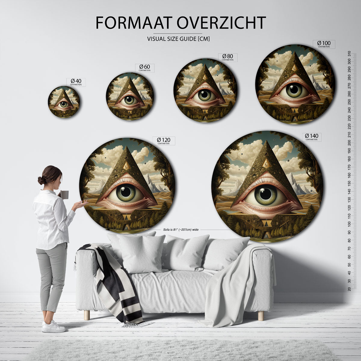 Oog en piramide Muurcirkel