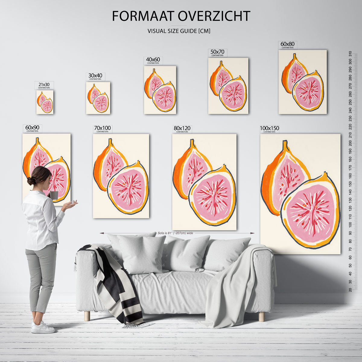 Vijgen in oranje en roze Poster