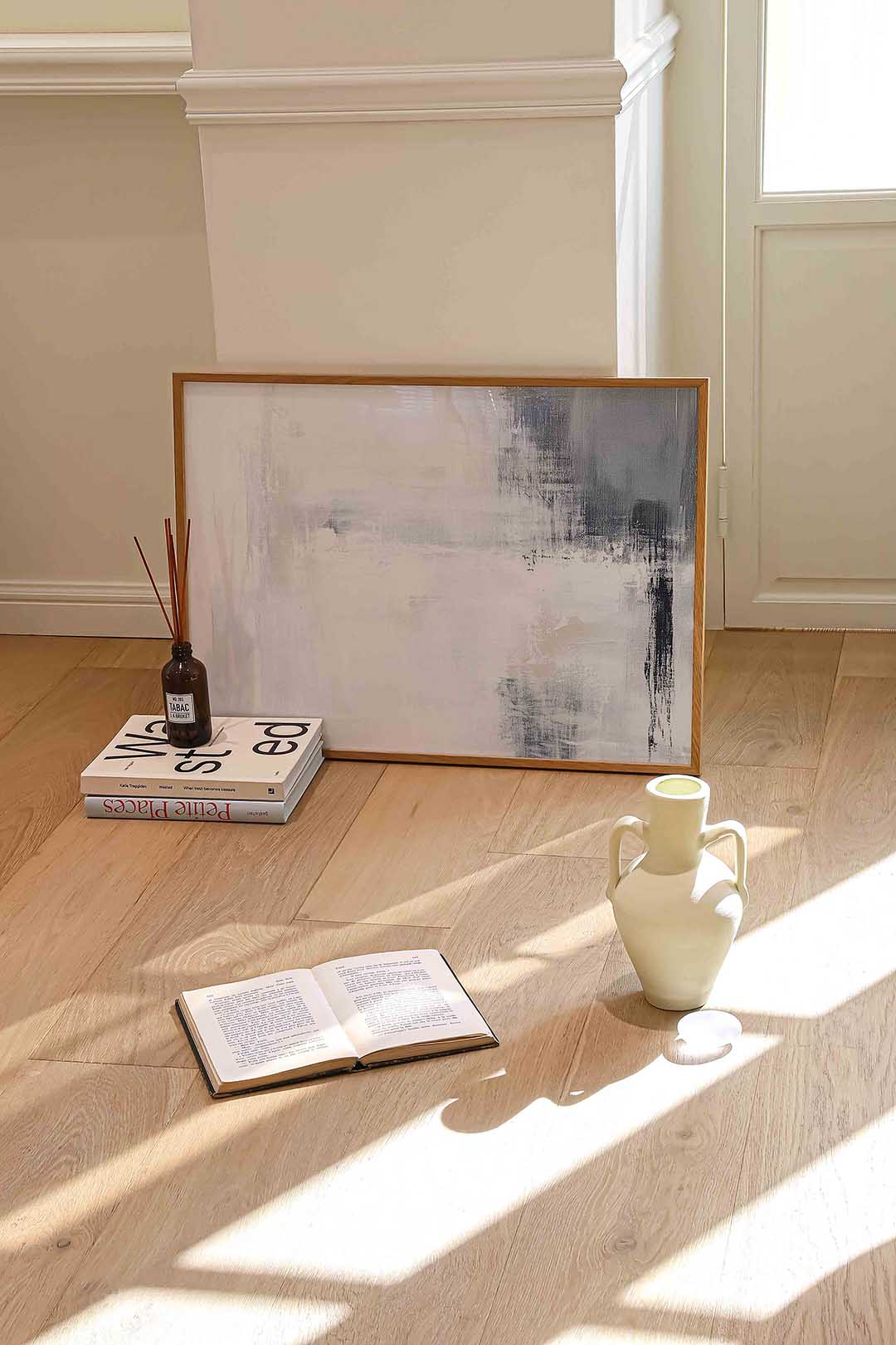 Abstracte grijze en witte Poster