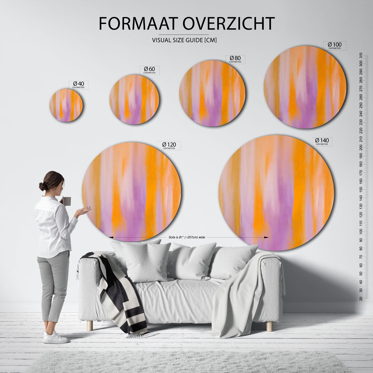Oranje en paarse Muurcirkel