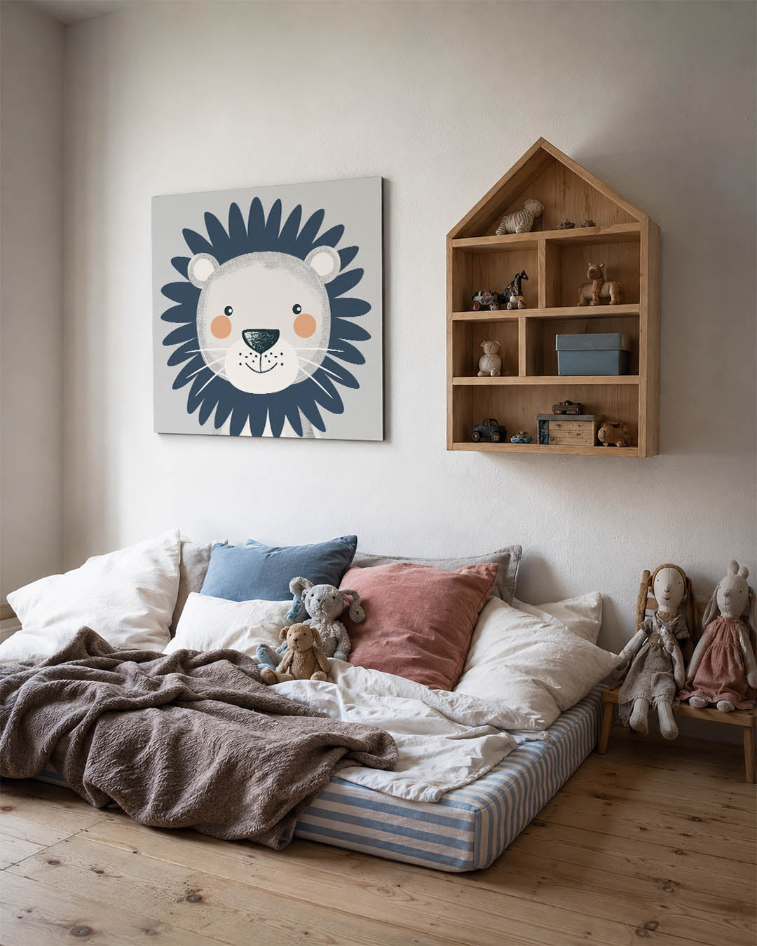 Speelse leeuwenkop Kunstwerk
