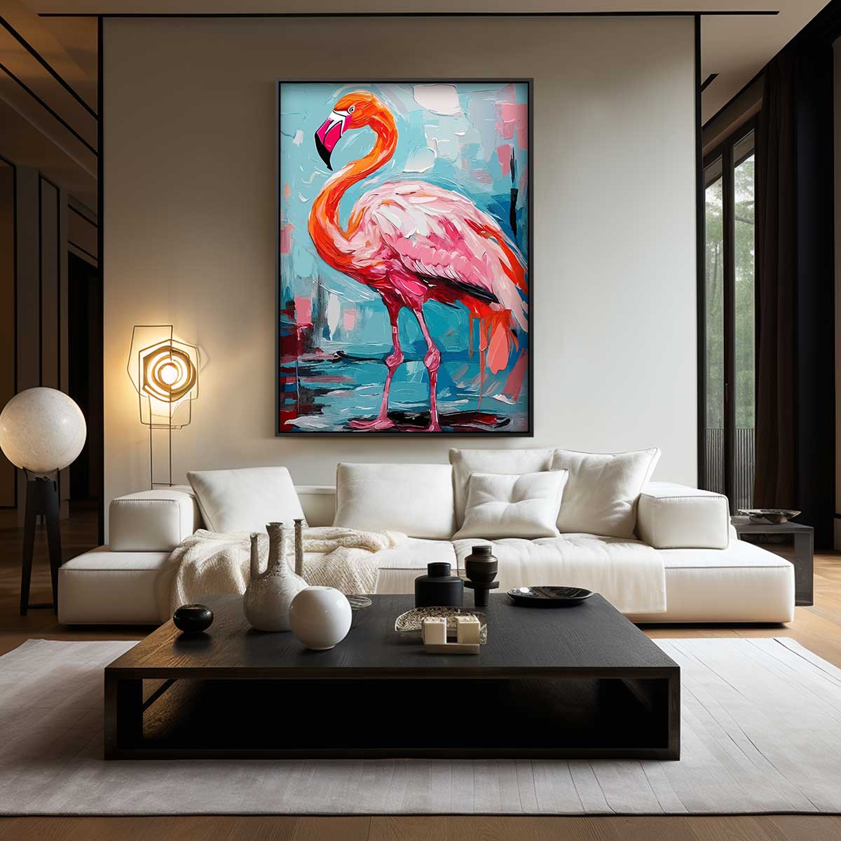 Kleurrijke Flamingo Kunstwerk