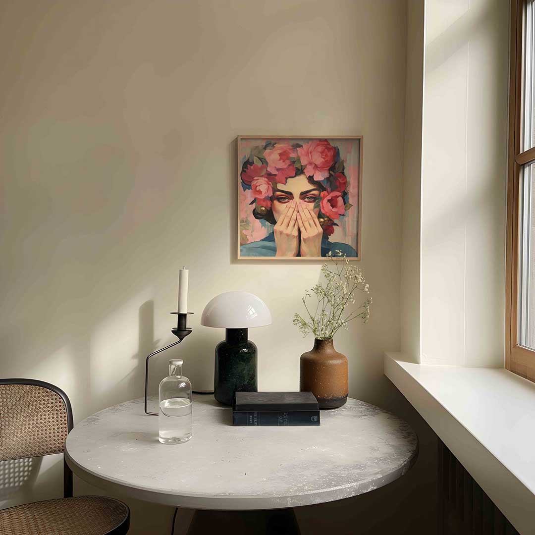 Vrouw met bloemen Poster