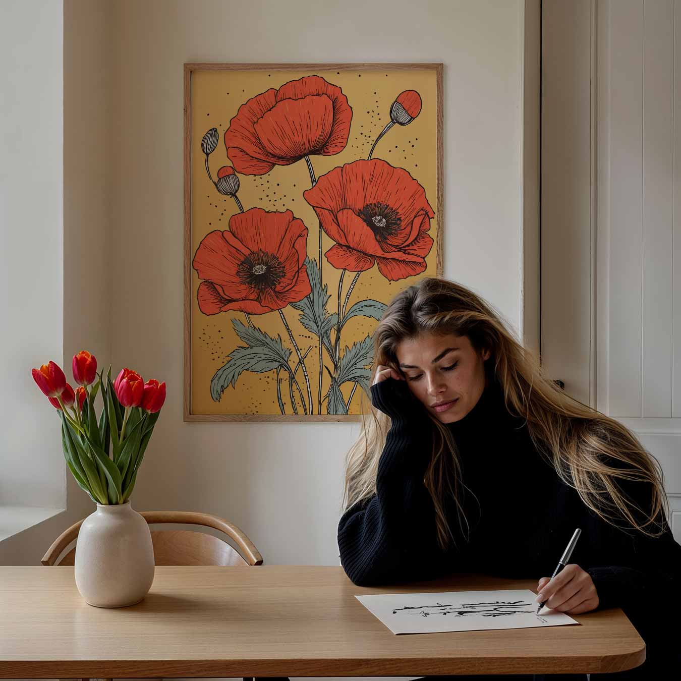 Klaprozen in Bloei Kunstposter-WallArtistic