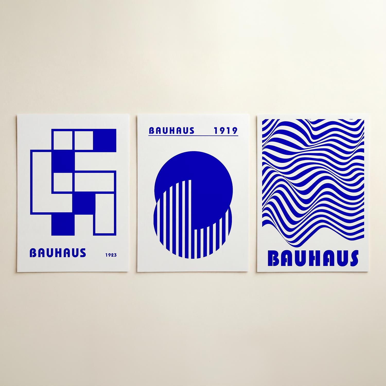 Blauw lijnenspel Posterset