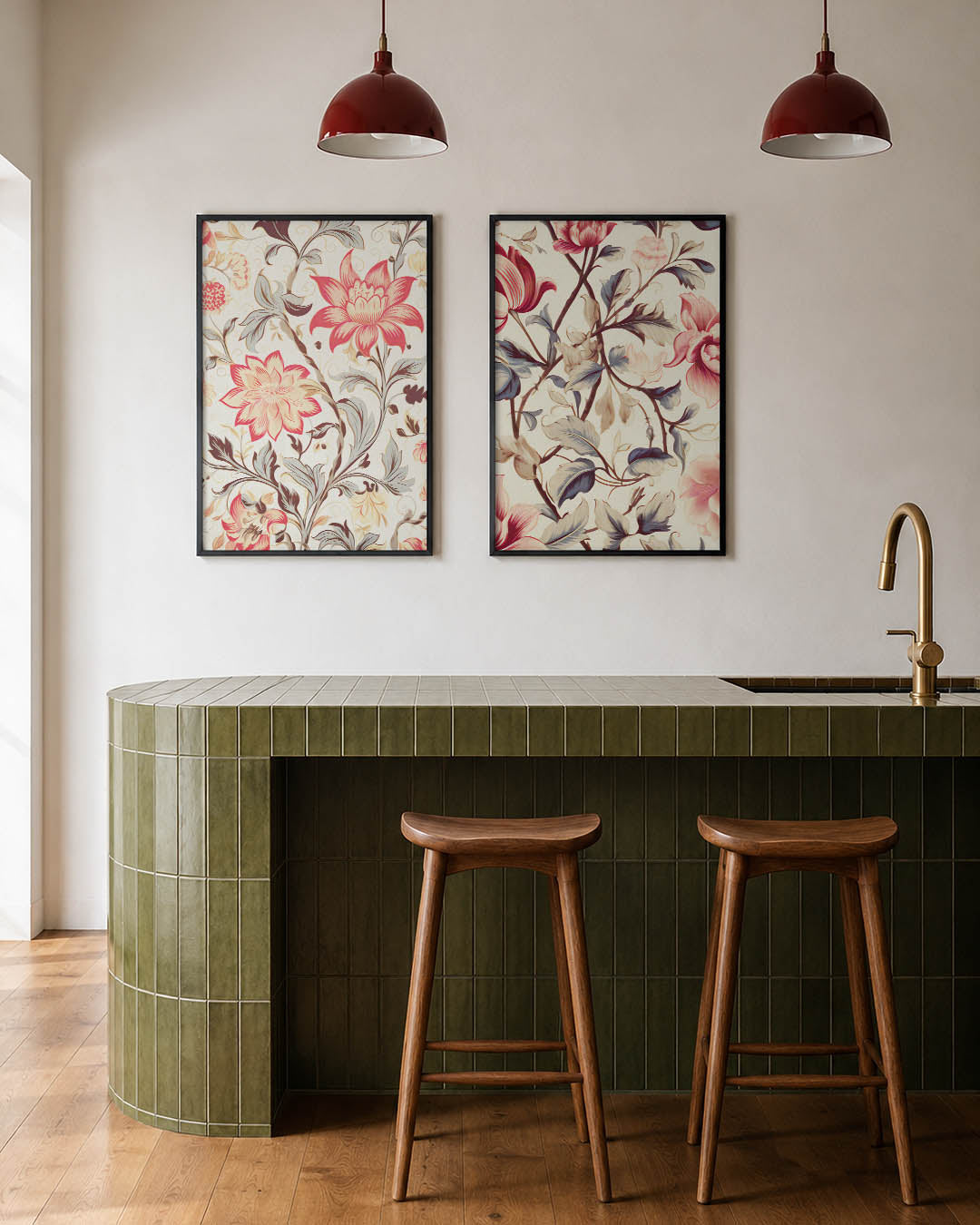 Bloemen en bladeren Posterset