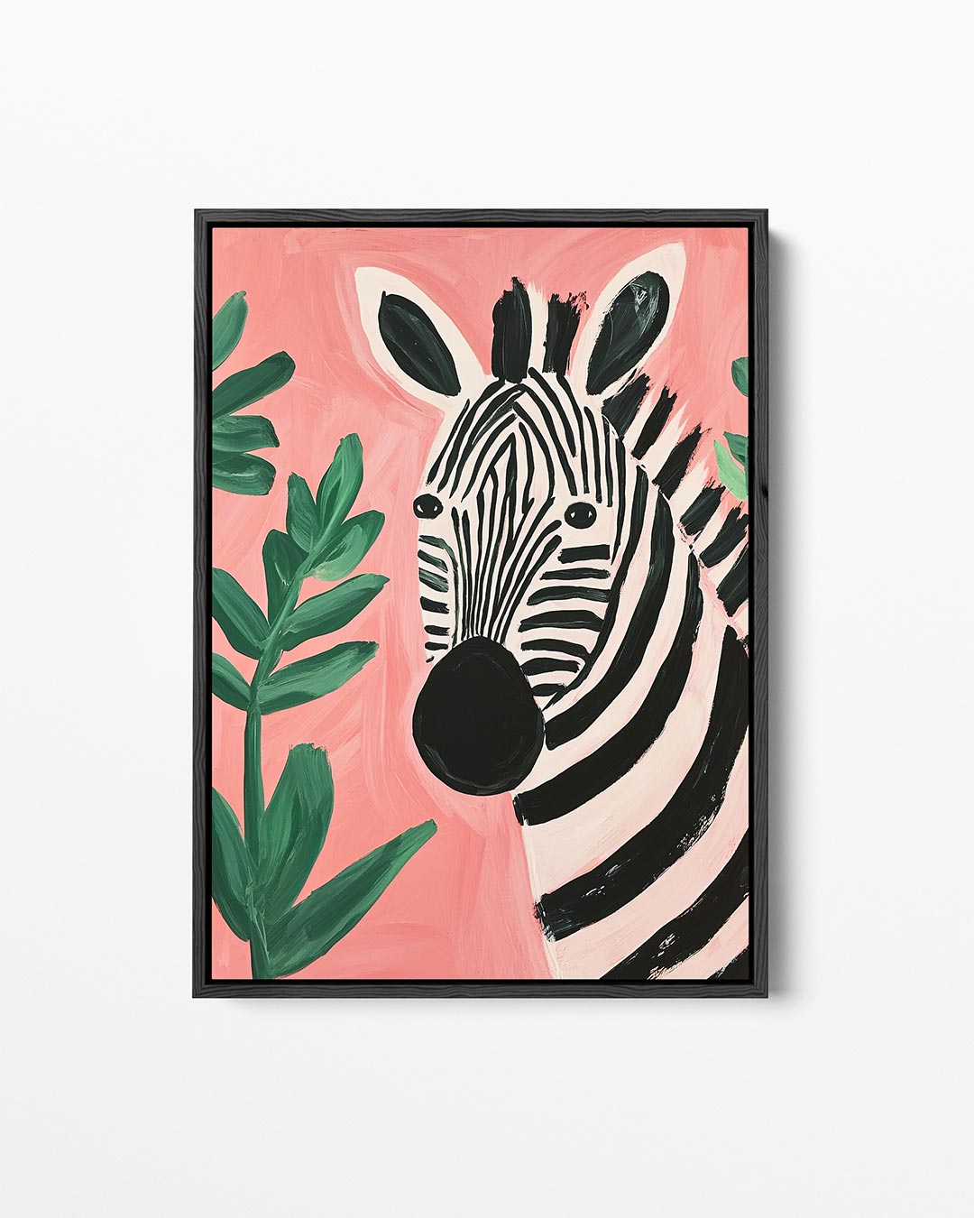 Zebra en bladeren Kunstwerk