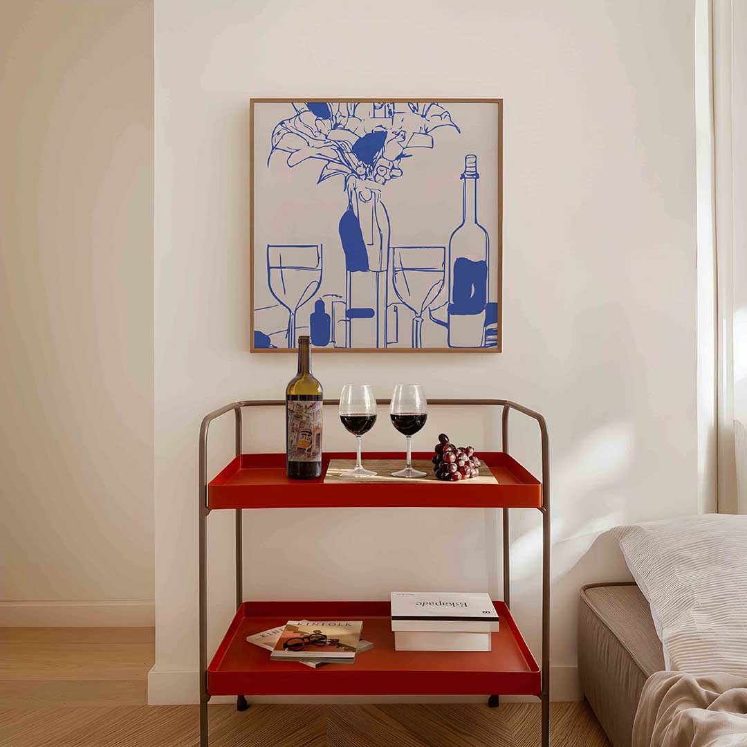Stilleven met flessen Poster