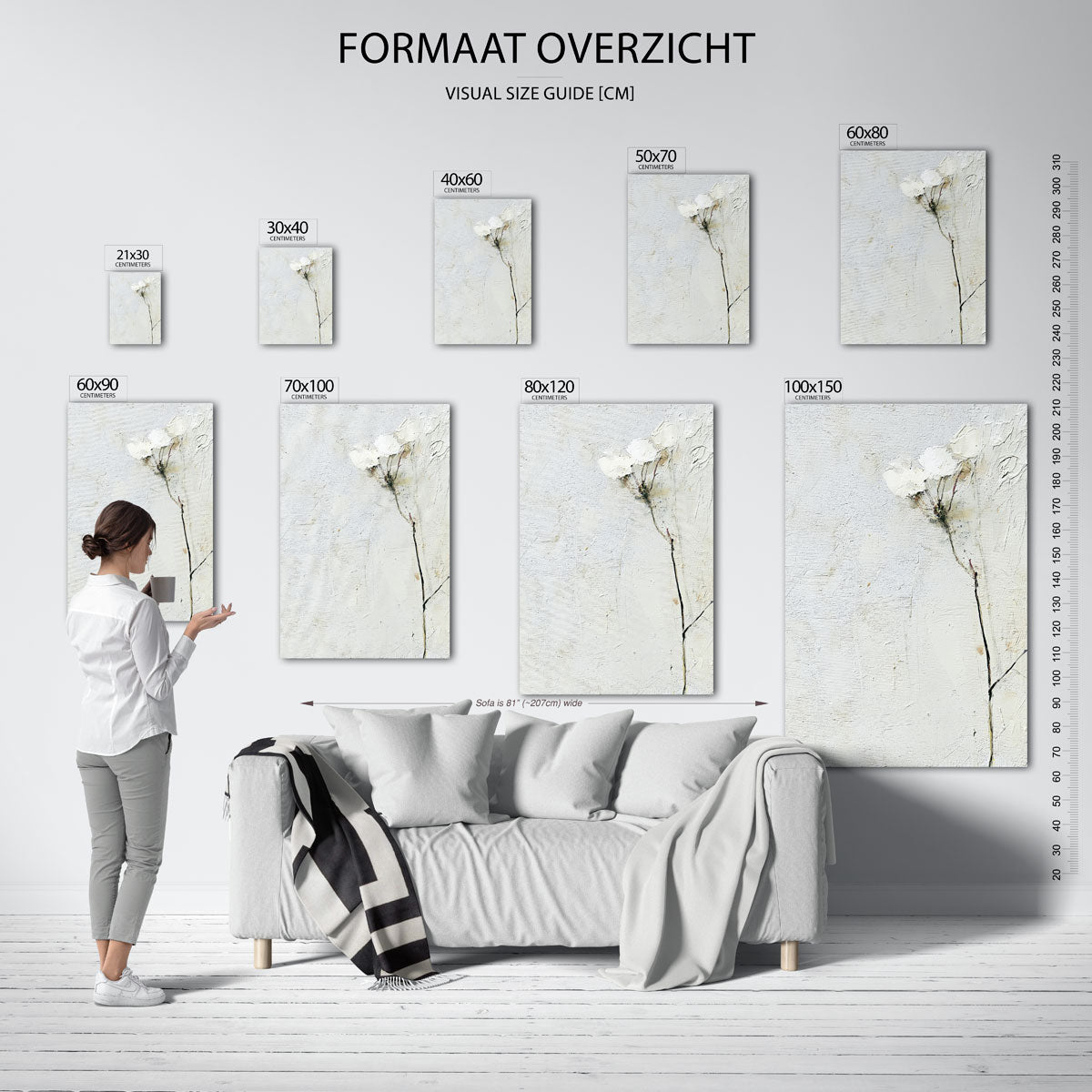 Witte bloemen Poster
