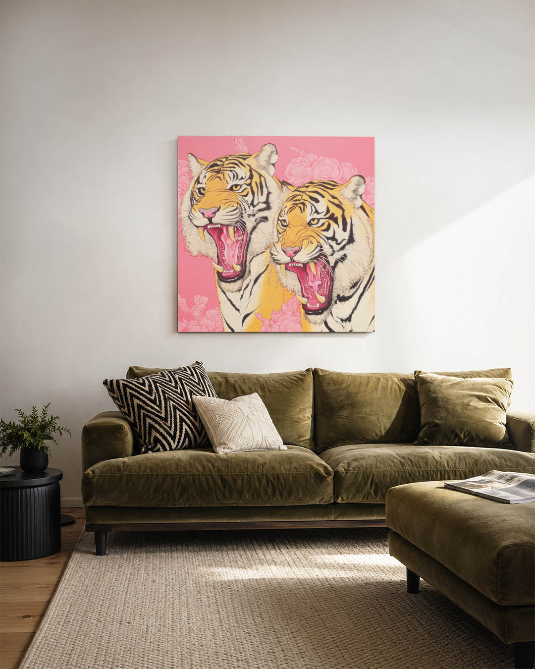 Twee brullende tijgers Kunstwerk