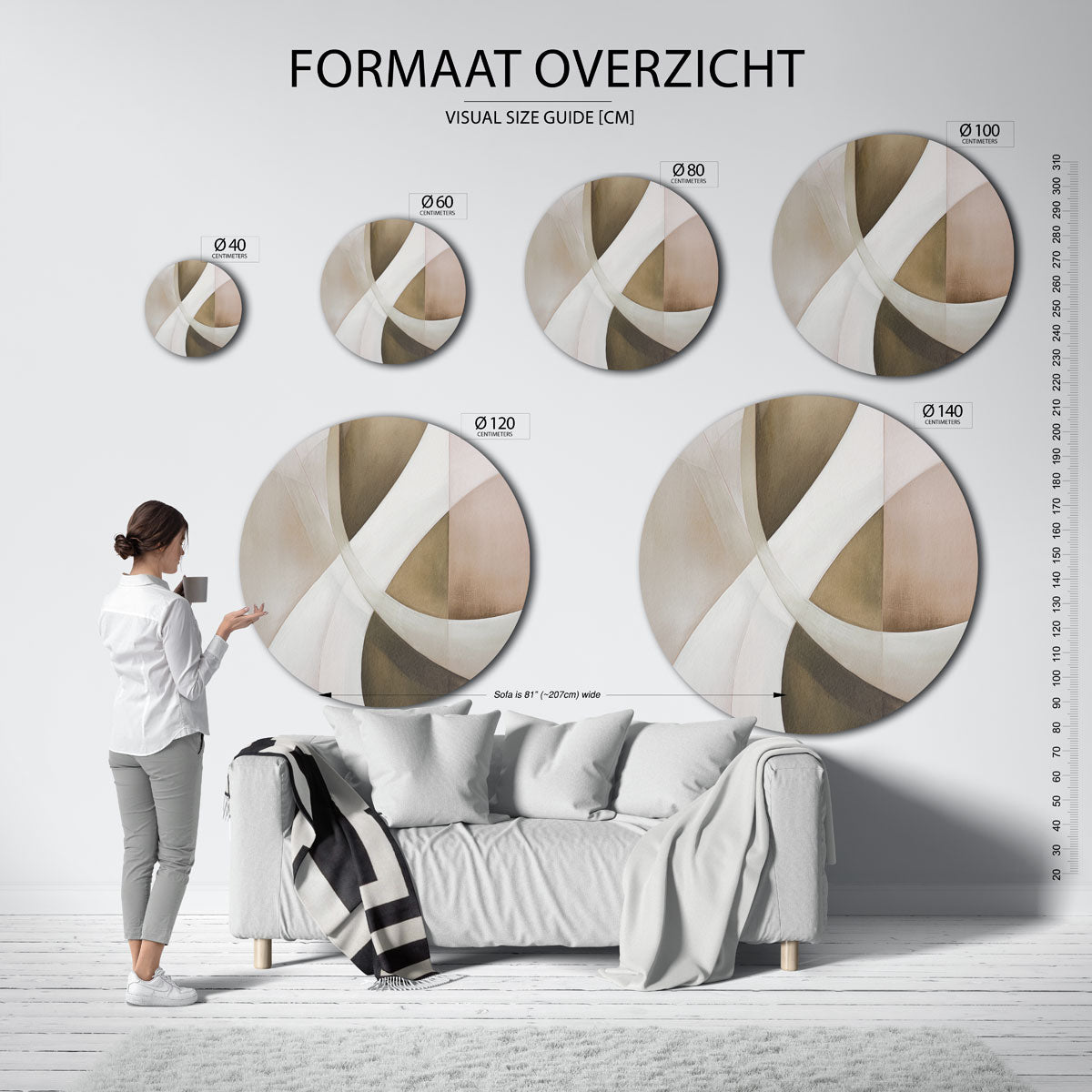Abstracte vormen Muurcirkel