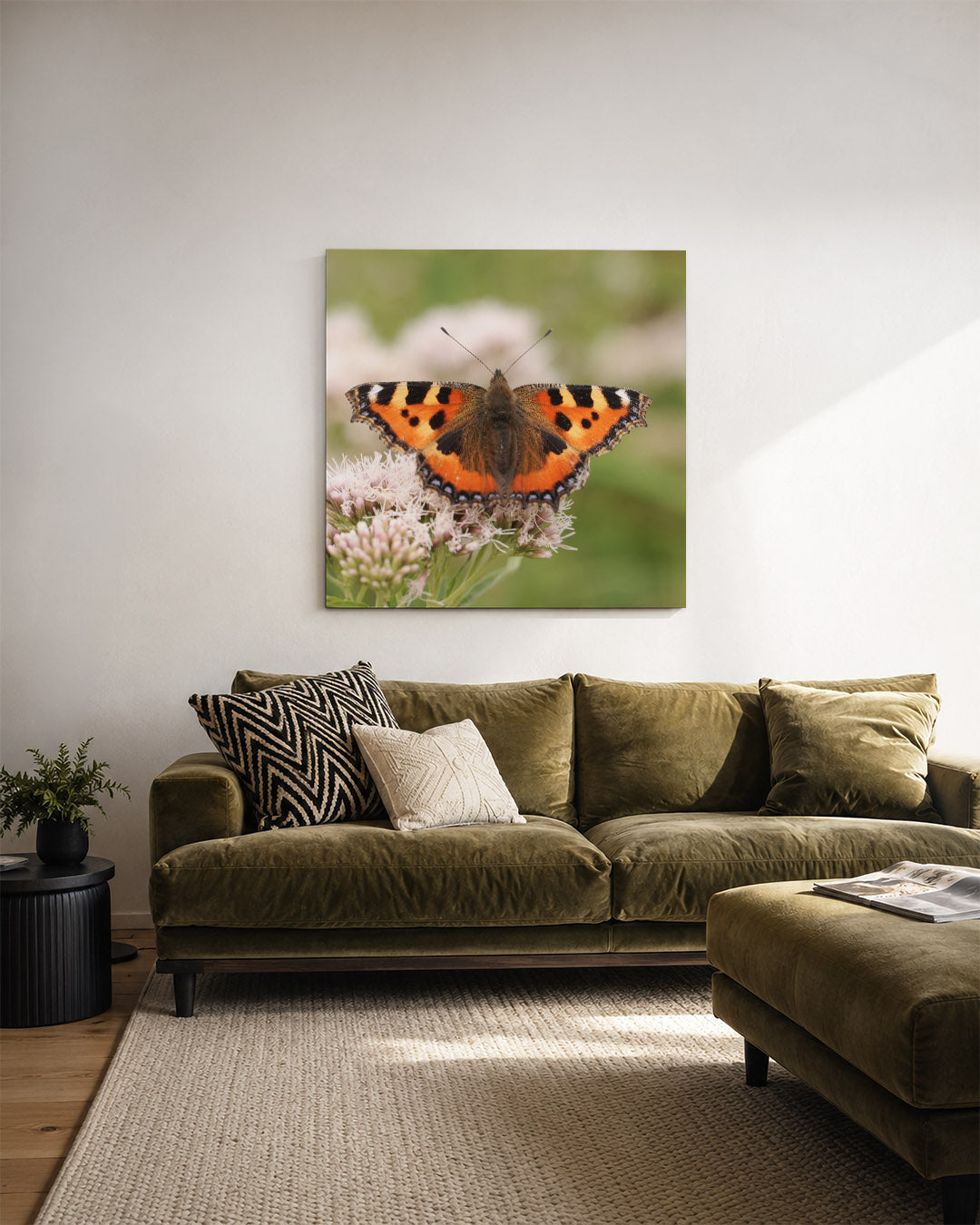 Vlinder op bloem Kunstwerk